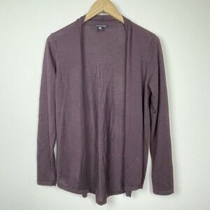 Eileen Fisher Brown Merino Wool Cardigan Sweater Size S Minimalist Layering Stap